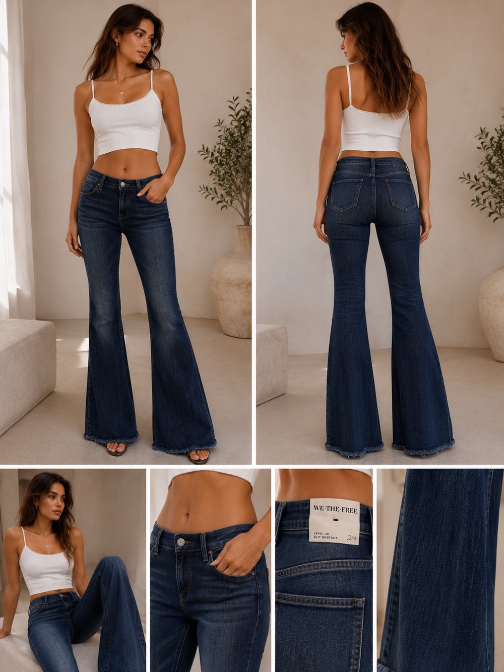 Free People Dark Blue Flare Jeans